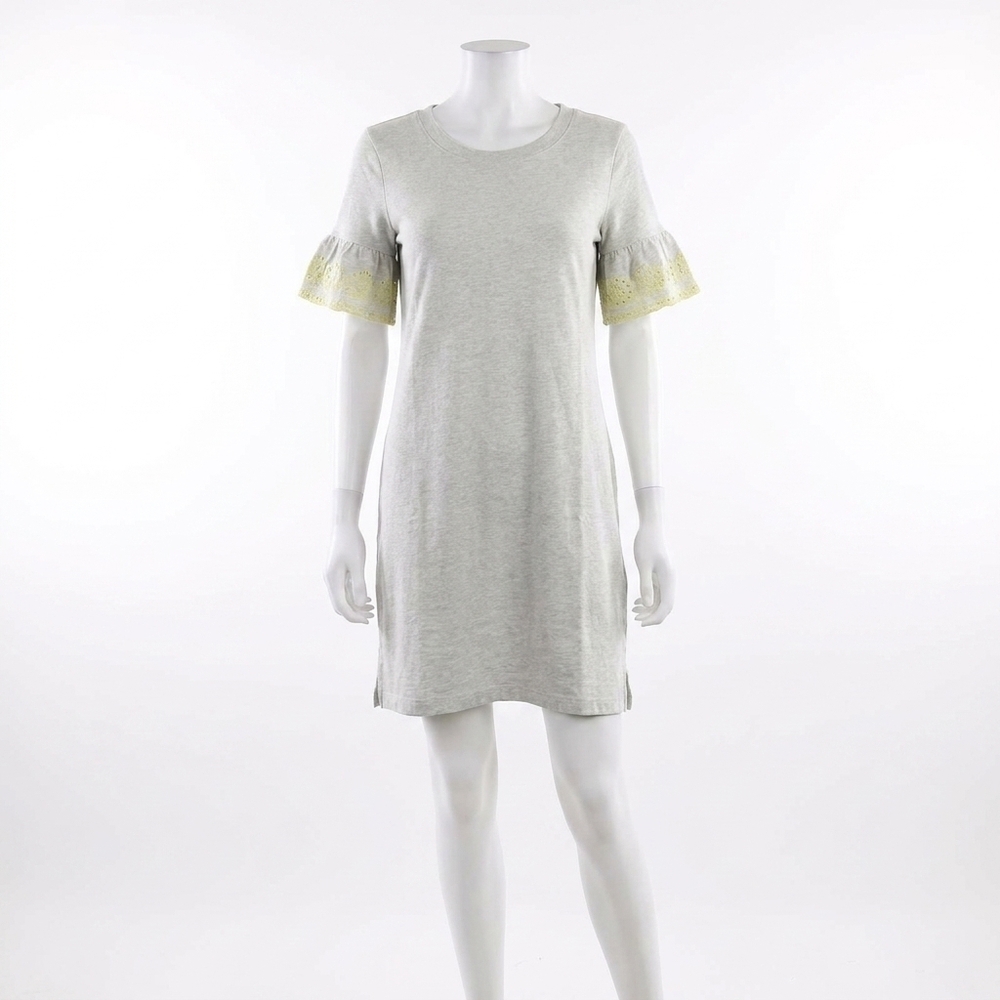 NEW MYSTREE women's mystree dress tunic knit eyelet embroidery tie closure in be